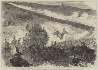 Review and Sham Fight of the Dover and Shorncliffe Garrisons at Round Down, Folkestone by Sir John Charles Robinson